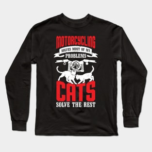 Motorbike Motorcycling Cat Lover Biker Gift Long Sleeve T-Shirt